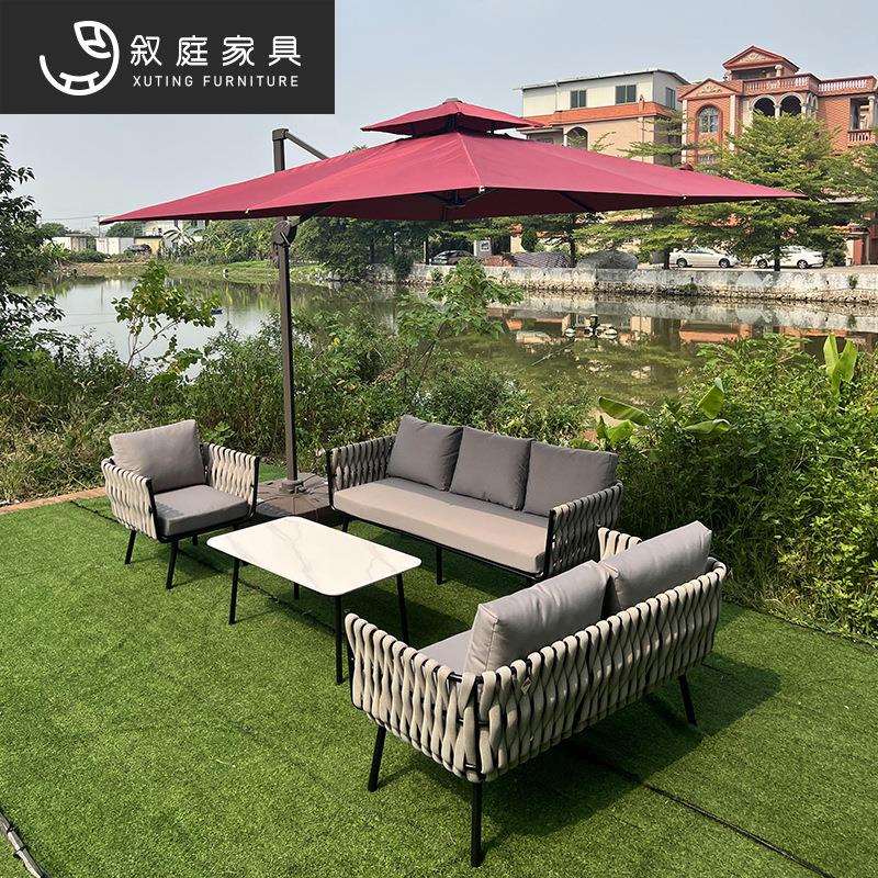 户外花园庭院酒吧酒店绳编沙发室外露台阳台防水防晒手工编织椅子