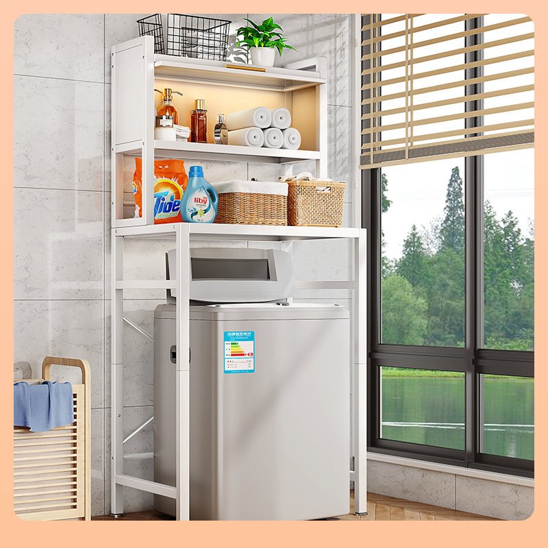 ?帅仕洗衣机置物架阳台上方落地厕所多功能防尘滚筒波轮浴室收