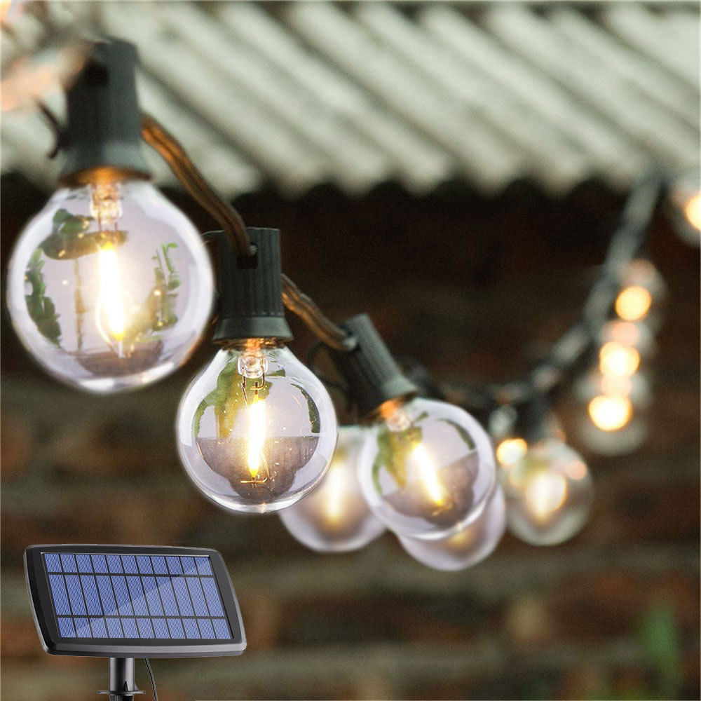 太阳能G40LED球泡2700K暖灯庭院户外USB充电3W高亮玻璃模式CE灯串