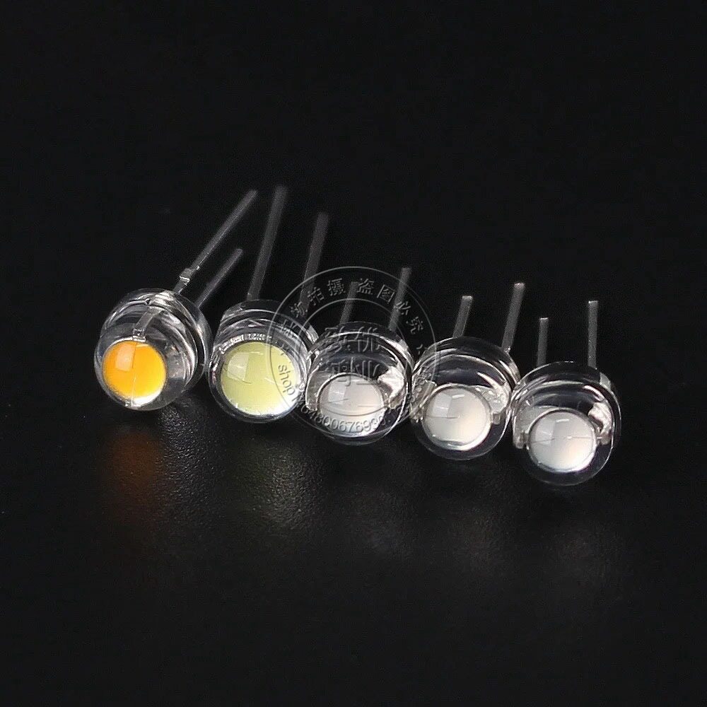 LED发光二极管F5/5mm草帽大杯短脚有边 白光红蓝绿黄 直插LED灯珠