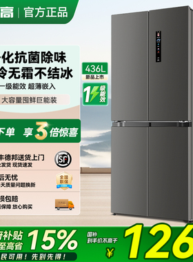 志高十字对开门风冷无霜家用冰箱大容量嵌入式一级节能双开门租房