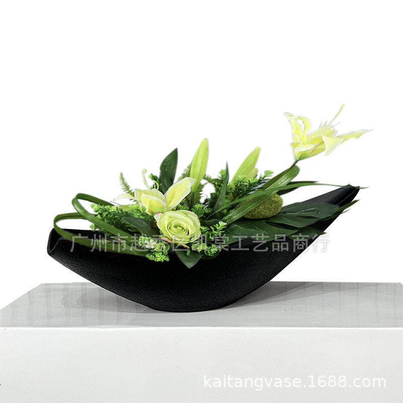 厂家直销树脂桌面花盆摆件现艺术客厅电视柜玄关装饰花艺景观