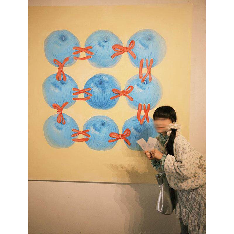 Takeanapple治愈系蓝色装饰画可爱大象小众艺术肌理感艺术挂画