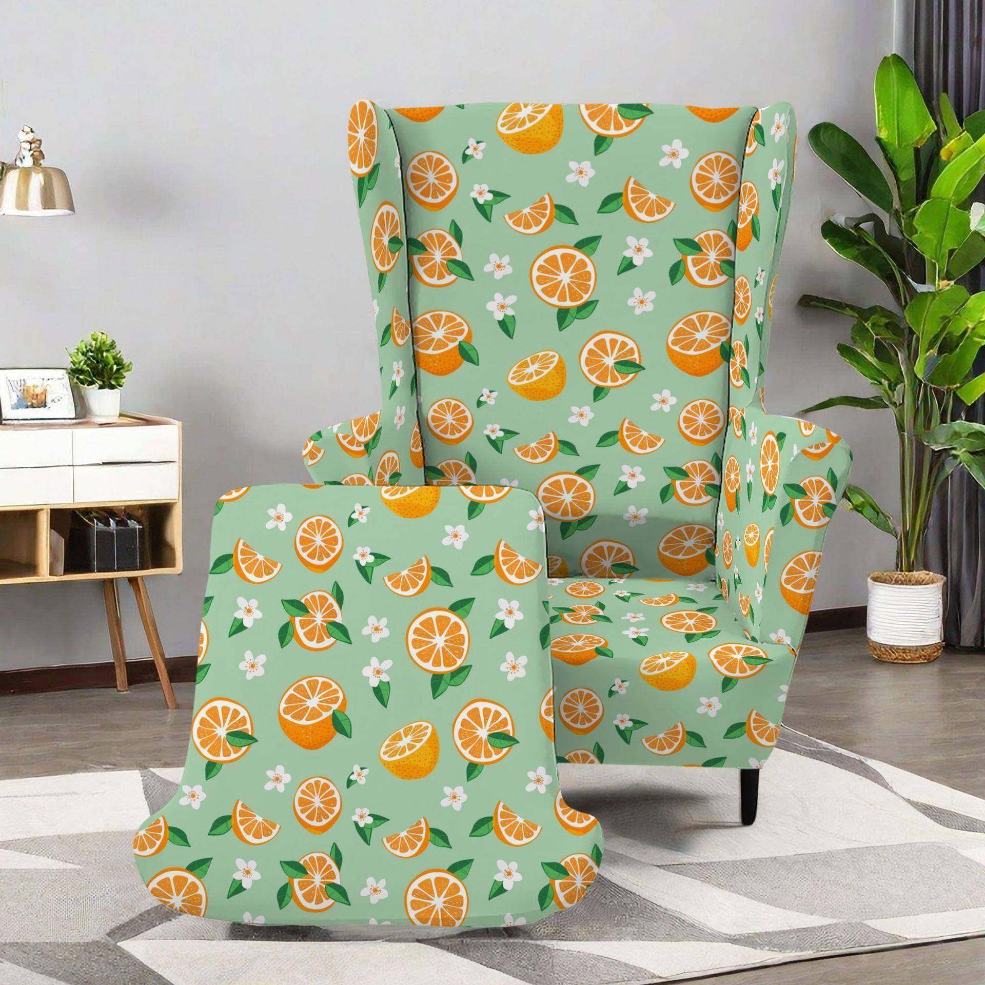 沙发罩单人位椅套弹力翼背防尘罩现代圣诞田园风老虎凳椅子套2