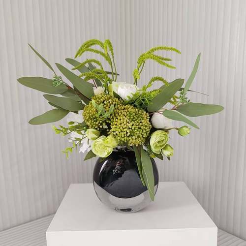 绿色清新手札花仿真花束摄影道具婚庆假花婚礼装饰软装M218