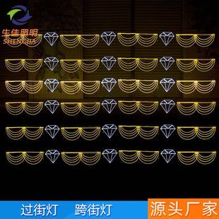 LED街道灯亮化跨街灯图案横街灯户外节日市政春节过街灯造型灯