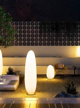 太阳能户外圆柱形灯柱庭院灯氛围网红落地灯室外景观led过道灯