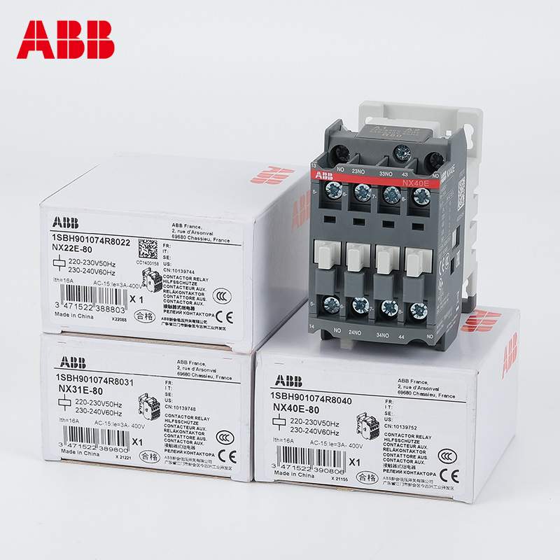 ABB中间继电器NX22E交流接触器式继电器NX31E/NX40E AC220/110/24