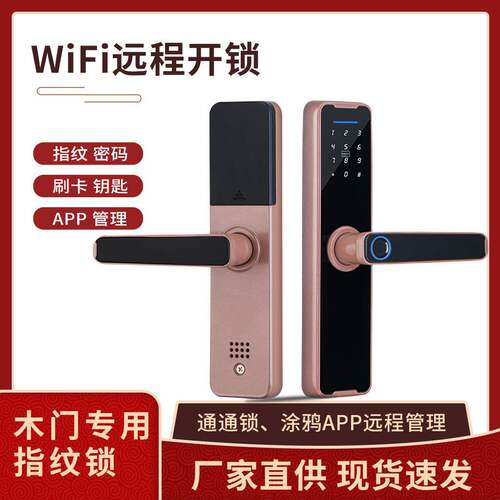 智能锁木门指纹锁办公室公寓密码房间卧室小50电子锁涂鸦通通app