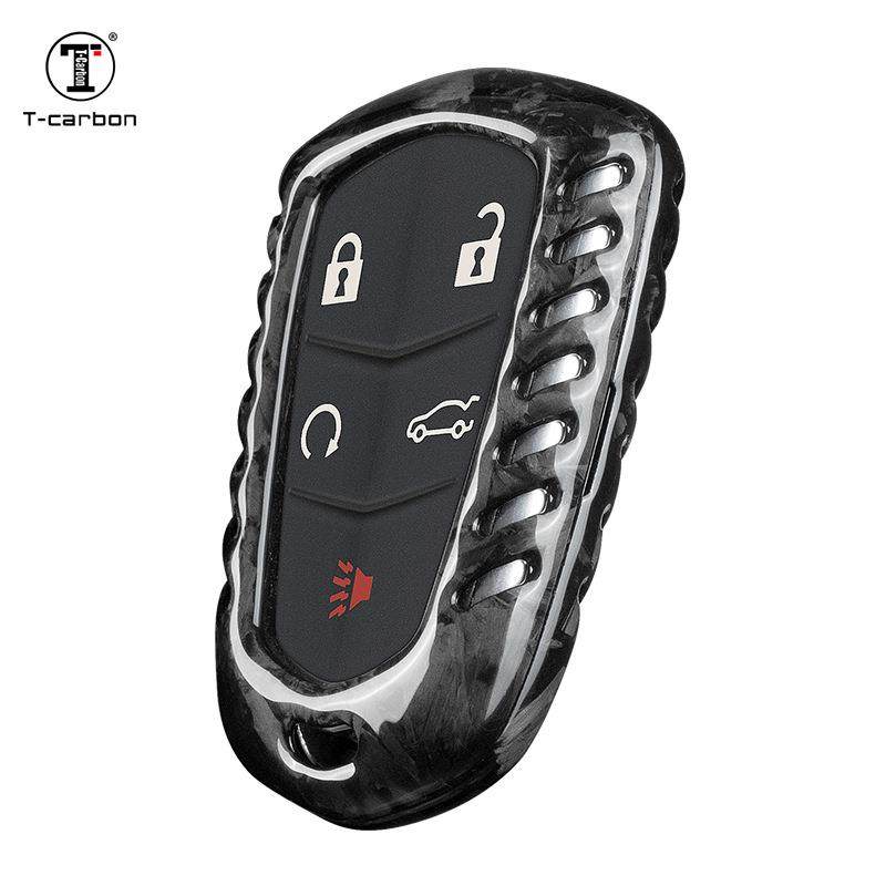 T-Carbon锻造碳纤维钥匙壳适用凯迪拉克XT4ct6ATSL盾牌标汽车壳套