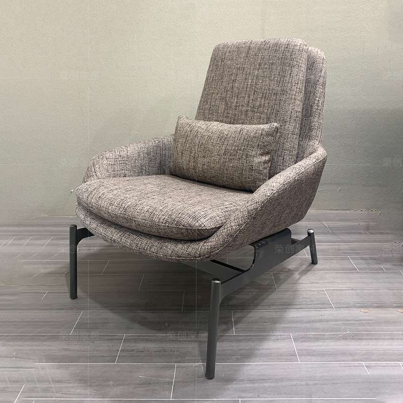 北欧设计师铁艺小户型躺椅客厅布艺售楼部玻璃钢沙发椅设计师款