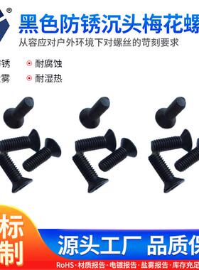 M3x4→3x12高强度黑色防锈螺钉梅花螺钉碳钢加硬达克罗螺钉供应