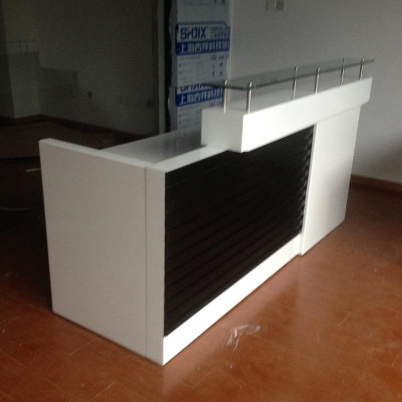 办公室前台桌子商务楼接待办公桌板式烤漆接待办公电脑桌