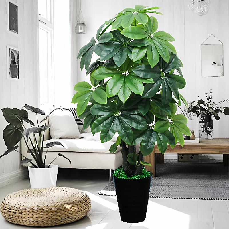 仿真树发财树室内装饰绿色植物大型摆件假花仿真绿植盆栽盆栽假树