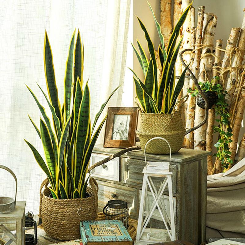 北欧风仿真植物虎皮兰盆栽室内客厅办公室落地盆景装饰假绿植摆件