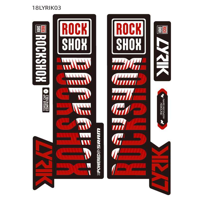 Hot 2018 LYRIK ROCK-SHOX 山地自行车前叉贴纸 Rockshox 贴花图片