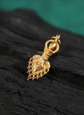 新款复古金色文殊智慧剑卡子挂件吊坠项链藏式民族风轻奢项链配饰