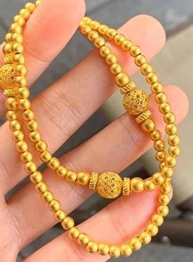 古法传承宫廷风镂空花丝珠手串双圈手链小圆珠手链时尚复古气质女