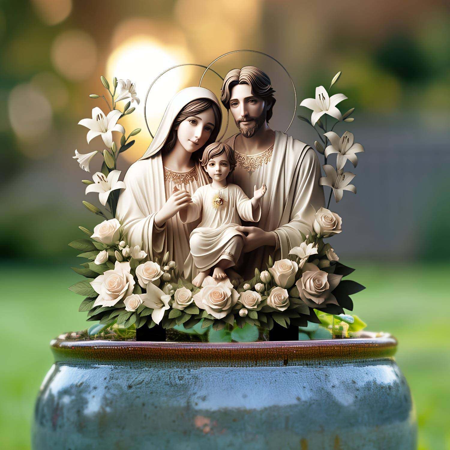 跨境花海里面幸福一家花园室内外亚克力装饰防水耐磨地插摆件道具,家居饰品,户外/庭院摆件,淘宝优惠券,粉丝福利购,淘宝优惠卷