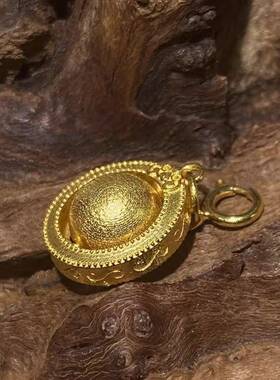 黄金色吸米星项链吸金星吊坠挂链古巴复古锁骨链高级个性时尚潮转