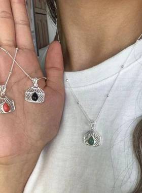 民族风蒙古包吊坠项链女蒙古元素轻奢复古小众设计百搭气质锁骨链