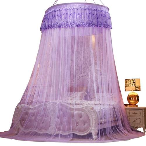 蚊帐圆顶吊顶蚊帐公主风直径1m防蚊落地1.5免安装1.8床加密加厚