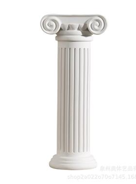 创意ins树脂花瓶树脂雕像家居工艺品道具装饰摆件花插罗马柱雕塑