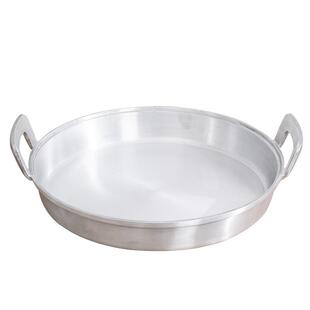 铝平底锅家用商用老式加厚煎锅双耳铝锅压铸铝烙饼锅铝鏊子电磁炉