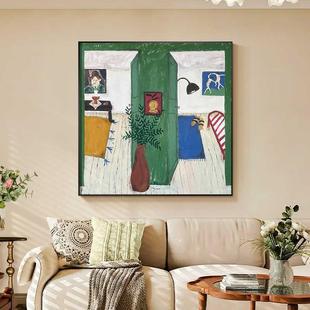 绿色马蒂斯小众艺术客厅玄关装 饰画沙发背景墙挂画中古风卧室挂画