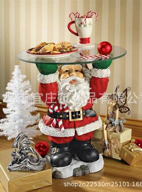 新品圣诞雪人零食架诞节礼品带托盘精致的模型圣厂家摆件