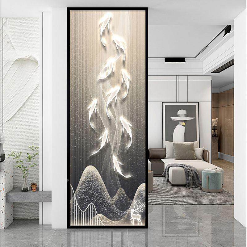 轻奢简约现代客厅入户玄关卧室屏风装饰铁艺不锈钢艺术玻璃隔断墙