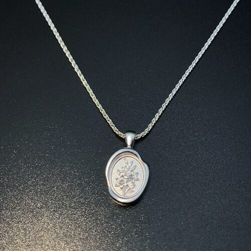 Vintage古着 Relief Floral Letter项链
