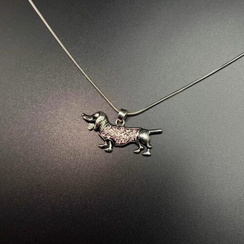 Vintage古着 Pink diamond puppy项链