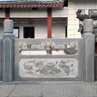 青石护栏汉白玉围栏河道升旗台扶手定制浮雕图古建庭院大理石栏杆