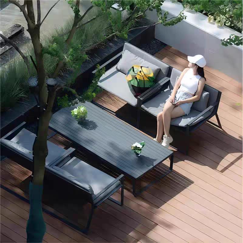 户外沙发庭院园林景观工程房地产沙发藤编室外花园阳台铁艺家具