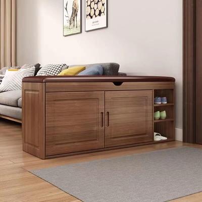 全实木入门鞋柜坐凳一体家用门口带换鞋凳可坐现代简约多层家用玄