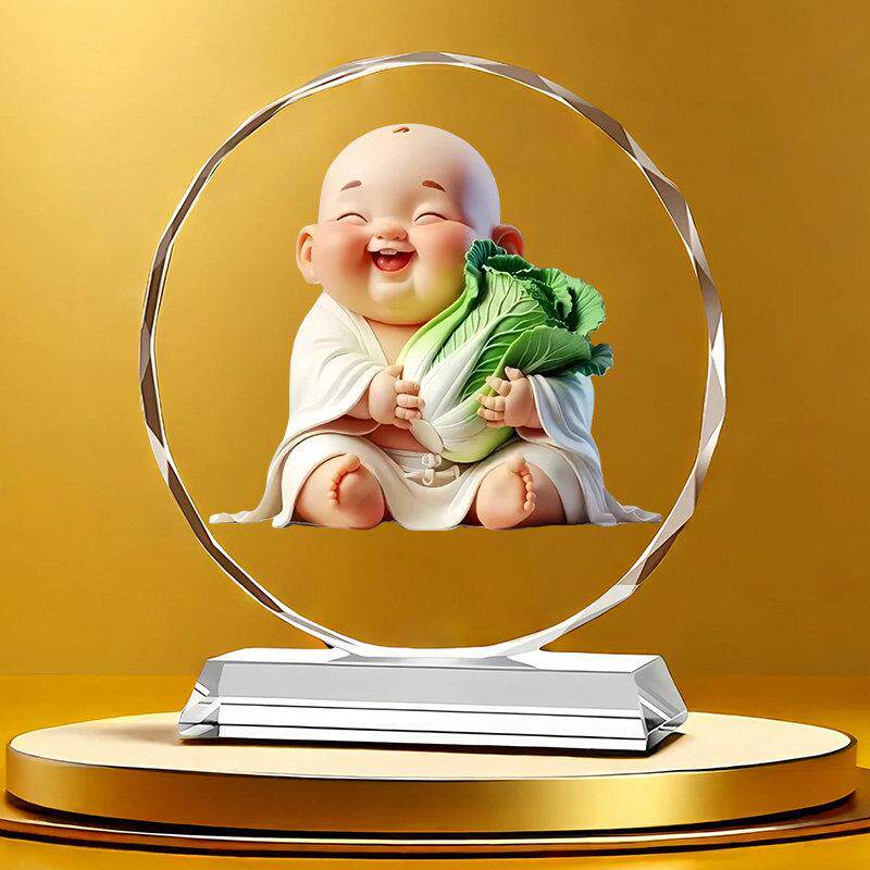 百财入怀水晶摆件和和美美乔迁开业客厅装饰品办公室家和业兴摆台