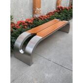 公园长凳户外休闲椅防腐实木凳子不锈钢椅子木凳休闲椅锻铁椅子