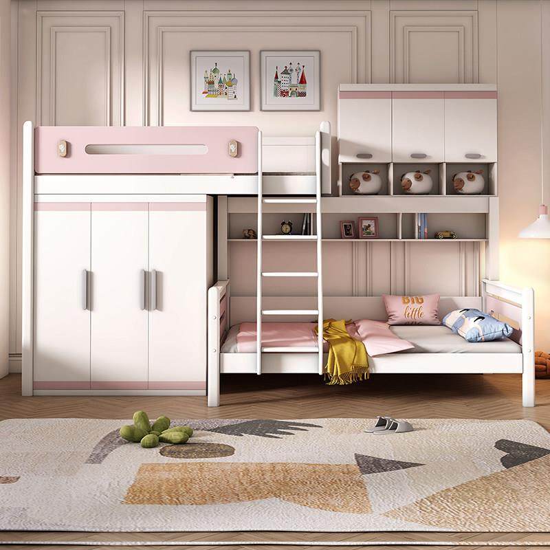 上下床双层多功能实木儿童床男孩书桌衣柜一体床交错女孩床高低铺,住宅家具,高低/子母床,淘宝优惠券,粉丝福利购,淘宝优惠卷