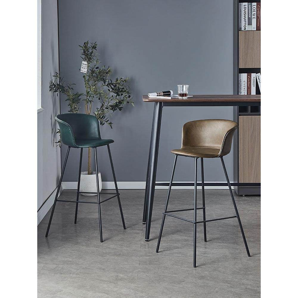 覆古马鞍皮吧椅现代简约铁艺工业风酒吧椅家用轻奢吧台椅高脚椅凳,住宅家具,家用高脚椅,淘宝优惠券,粉丝福利购,淘宝优惠卷