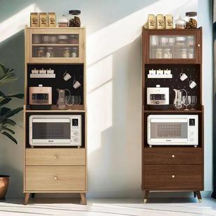 小型实木餐边柜厨房置物架客厅靠墙储物柜家用多功能收纳柜茶水柜