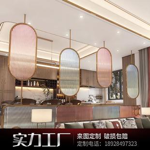 艺术玻璃棒棒糖夹丝夹胶铝合金不锈钢屏风客厅餐厅隔断钢化定制
