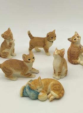 仿真小猫家居装饰品摆件创意礼物可爱礼品树脂动物猫咪工艺品摆设