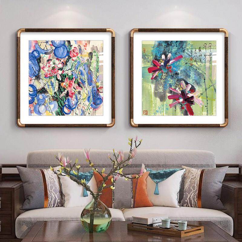 吴冠中客厅装饰画新中式沙发背景墙抽象荷花挂画国画水墨艺术壁画,家居饰品,现代装饰画,淘宝优惠券,粉丝福利购,淘宝优惠卷