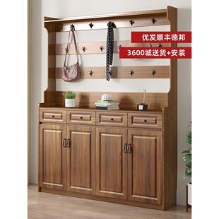 采购产品入口鞋柜,家庭入口入口柜,新中国风客厅门厅柜,实木色