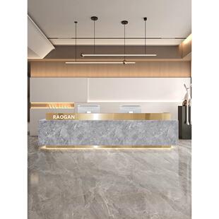 定做大理石公司酒店前台接待台商场简约现代售楼部吧台收银台柜台