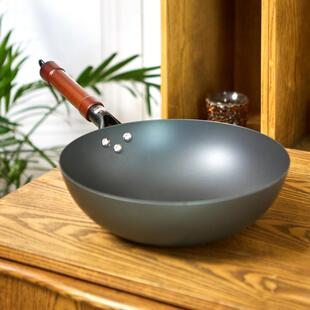 精制铁锅30/32cm炒锅,中国神炒,防锈易打理,双李人龙铁锅,同