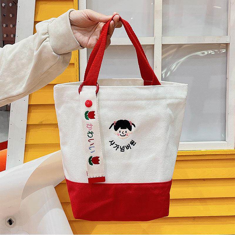 帆布饭盒带定制儿童姓名手拎小布袋收纳袋女礼物妈咪包