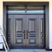 别墅大门双门彷铜门锌合金入户门定制农村自建房大门乡村进户门