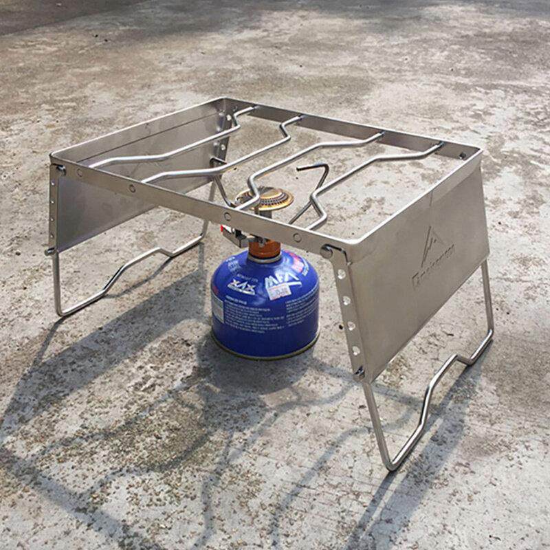 柯曼不锈钢防风可折叠迷你炉架户外露营烧烤网烤肉架支架炉具承重